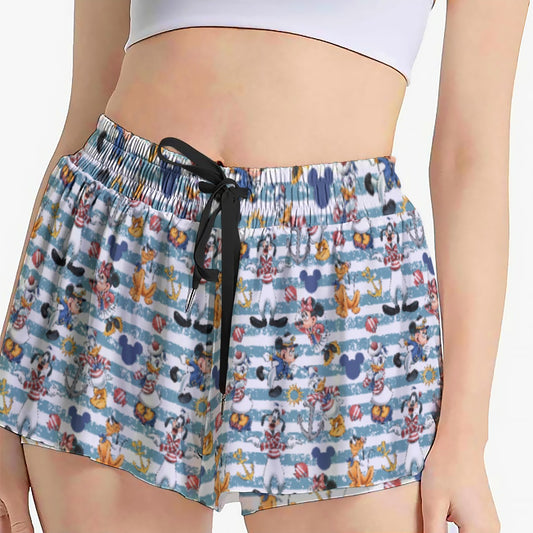 Cruise Crew on Deckends - Women's Flowy Pocket Shorts