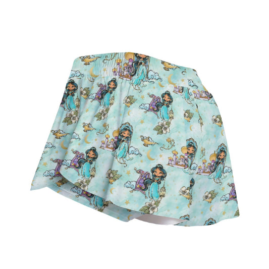 Whimsical Desert Princess - Women's Flowy Pocket Shorts