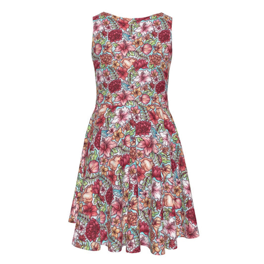 Fairytale Florals - Moana Inspired - Kid's Sleeveless Skater Dress