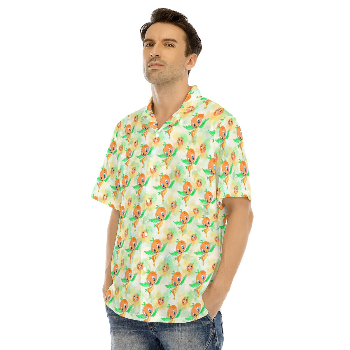 Sunny Citrus Thoughts - Men's Hawaiian Button Up Shirt