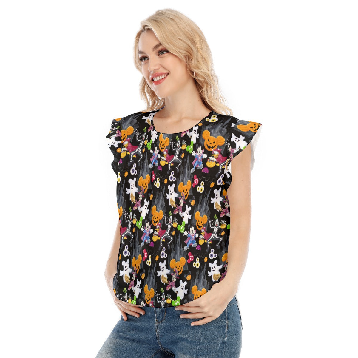 Mouse Gang Trick or Treat - Women’s Flutter Sleeve Top