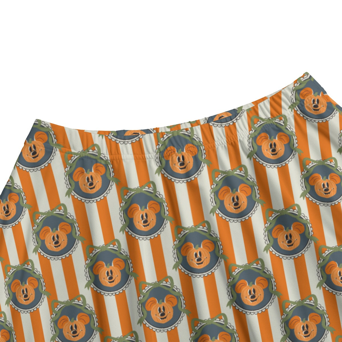 Pumpkin Cameo Stripes - Women's Pocket Skater Skirt