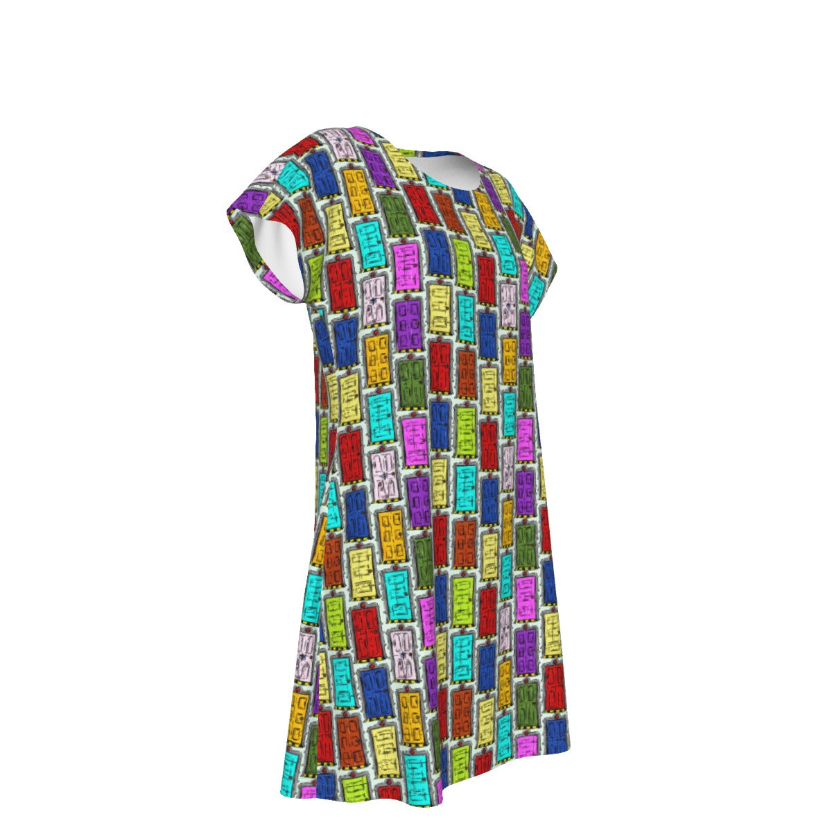 Sketchy Scare Doors - Women's T-Shirt Dress