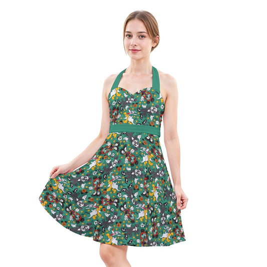 Beloved Couple as Spooky Pairp; Sally - Women's Halter Vintage Pocket Dress