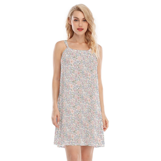 Springtime Kitten Garden Elegance - Women’s Adjustable Sundress