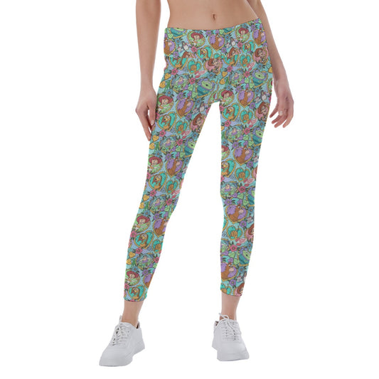 Tattoo Hearts Space Cowboys & Friends - Women's Yoga Leggings