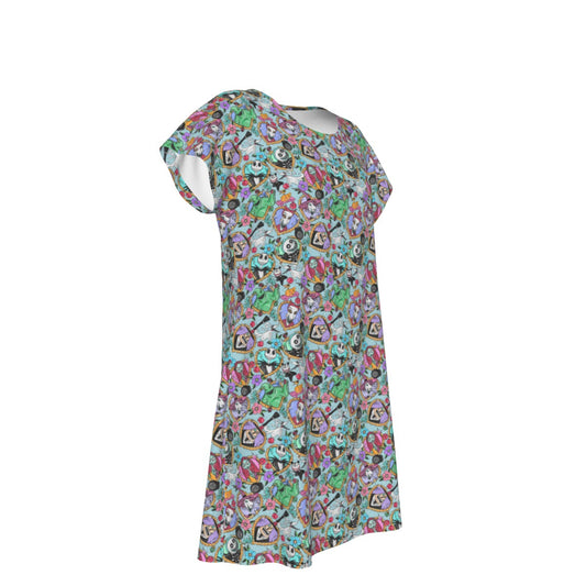 Tattoo Hearts Spooky Crew - Women's T-Shirt Dress
