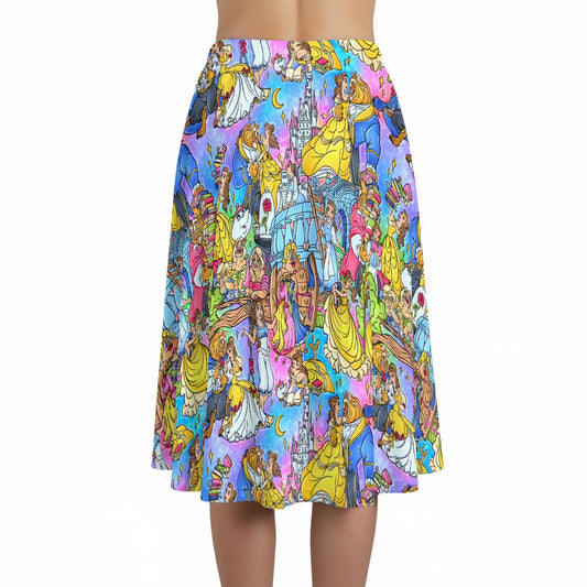 Enchanted Tale Storybook Scenes - Women’s Pocket Midi Skirt