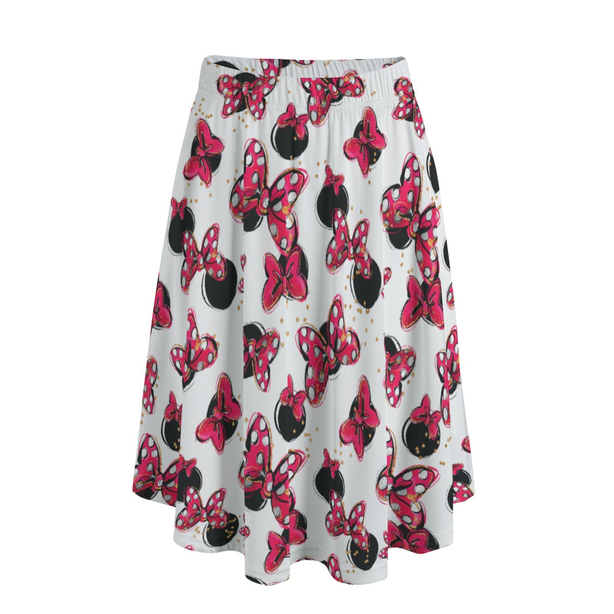 Polka Dot Bows & Mouse Ears - Women’s Pocket Midi Skirt