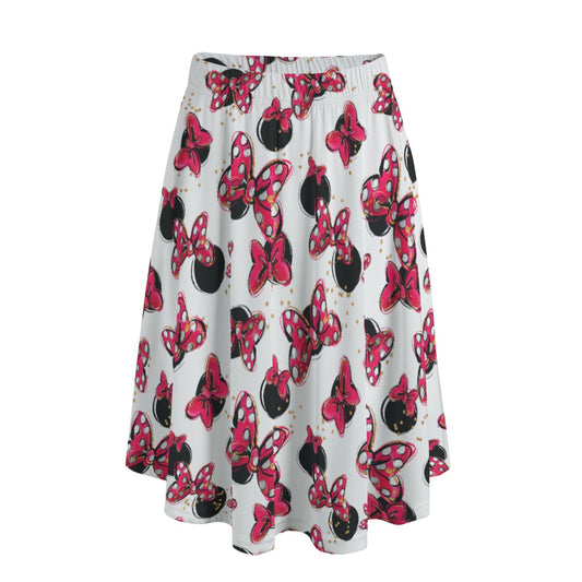 Polka Dot Bows & Mouse Ears - Women’s Pocket Midi Skirt