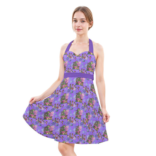 Whimsical Family Magic - Women's Halter Vintage Pocket Dress