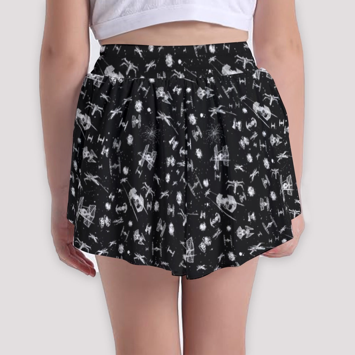 Epic Space Battle Ships - Girls’ Flowy Pocket Shorts