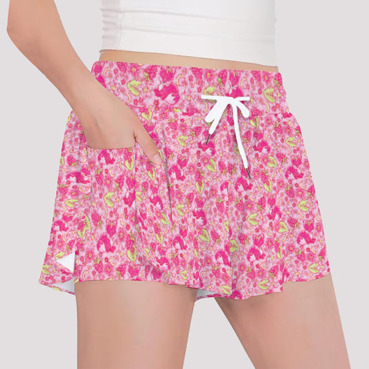 Fruitimals - Raspberry Foxes - Girls’ Flowy Pocket Shorts