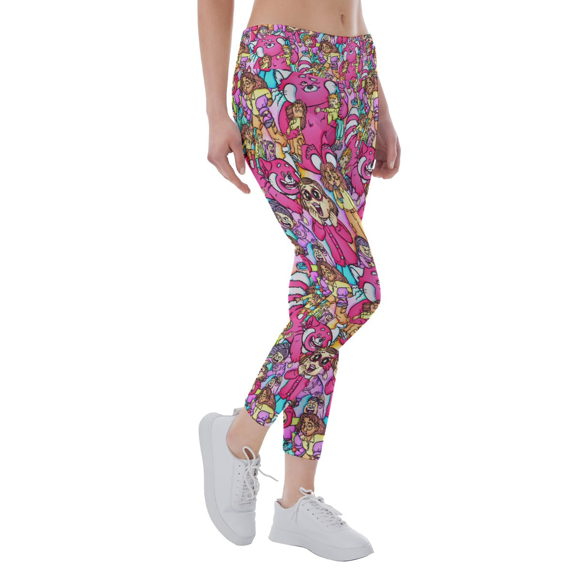 Red Panda Chaos Scenes - Women's Yoga Leggings