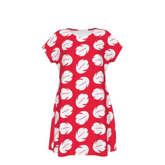Island Leaf Print - Women's T-Shirt Dress