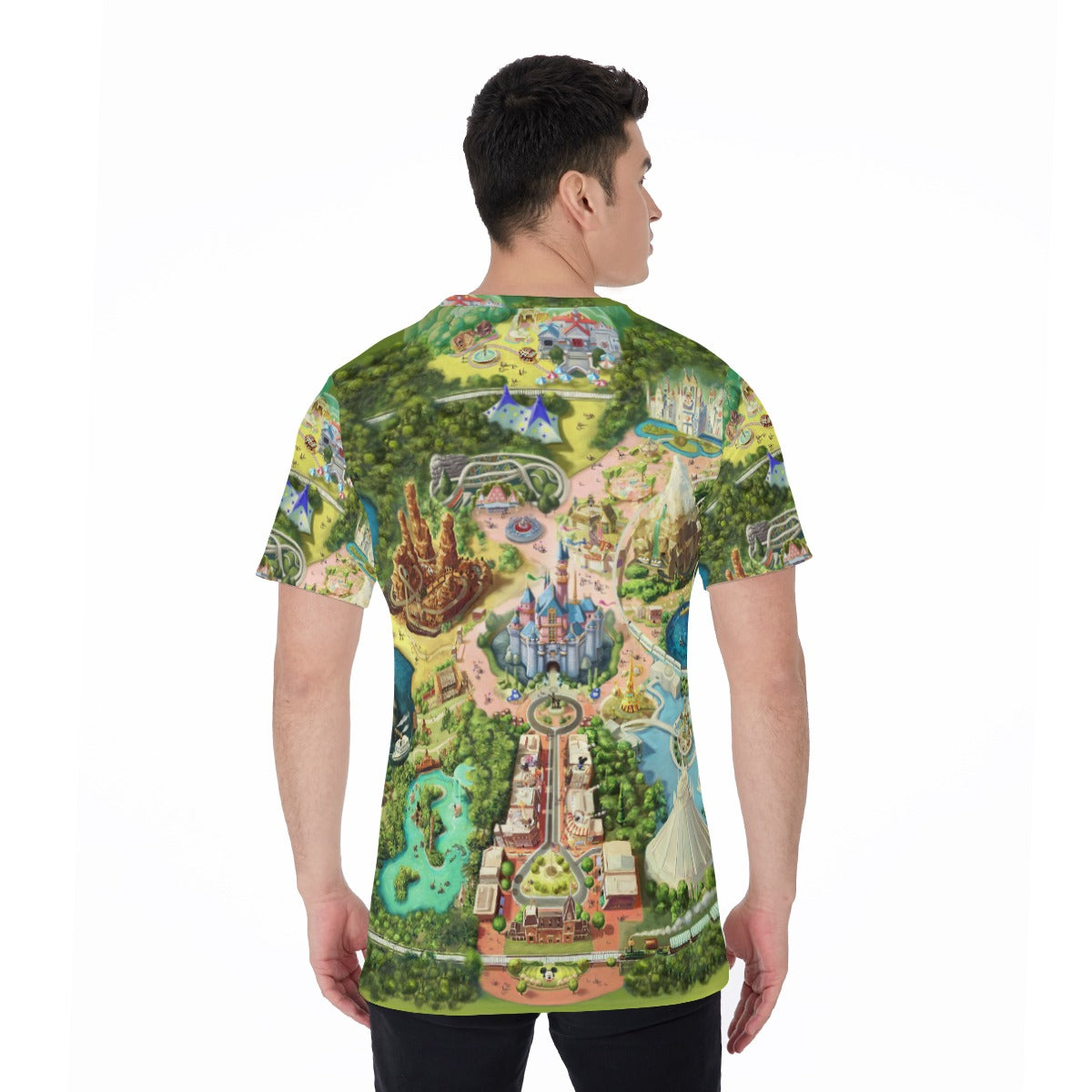 Colorful Theme Park Map - Men's Short Sleeve T-Shirt
