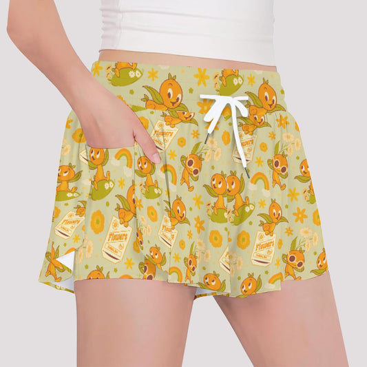 Vintage Citrus Garden - Girls’ Flowy Pocket Shorts