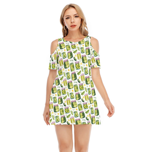 Perfect Pickle Jars - Women's Cold Shoulder Cotton Dress