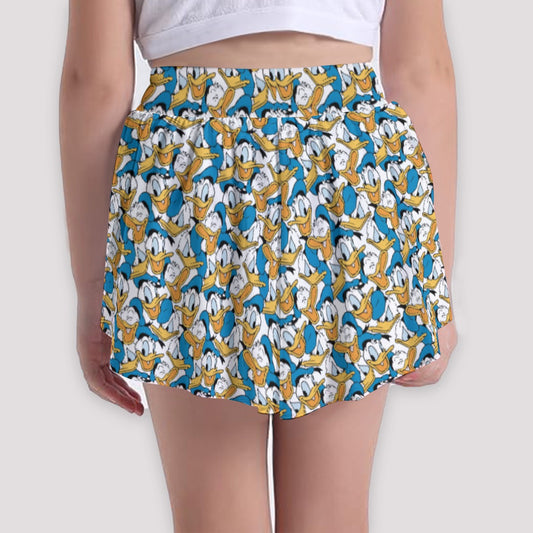 Many Faces of Feisty Duck - Girls’ Flowy Pocket Shorts