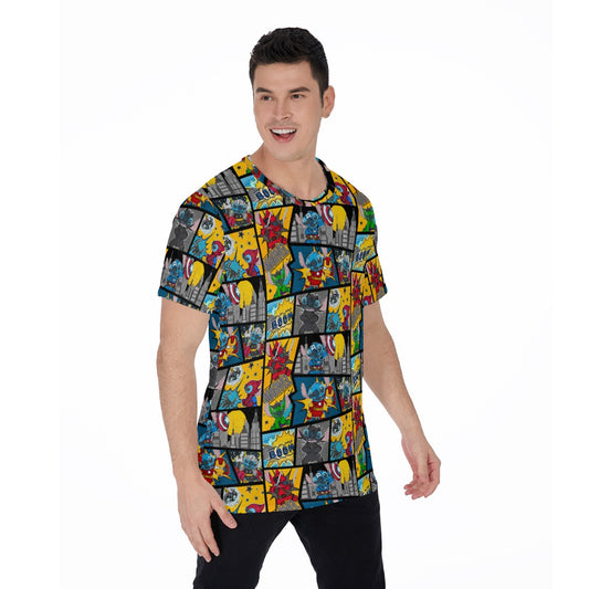 Superhero Stitch - Comic Action - Men's Short Sleeve T-Shirt