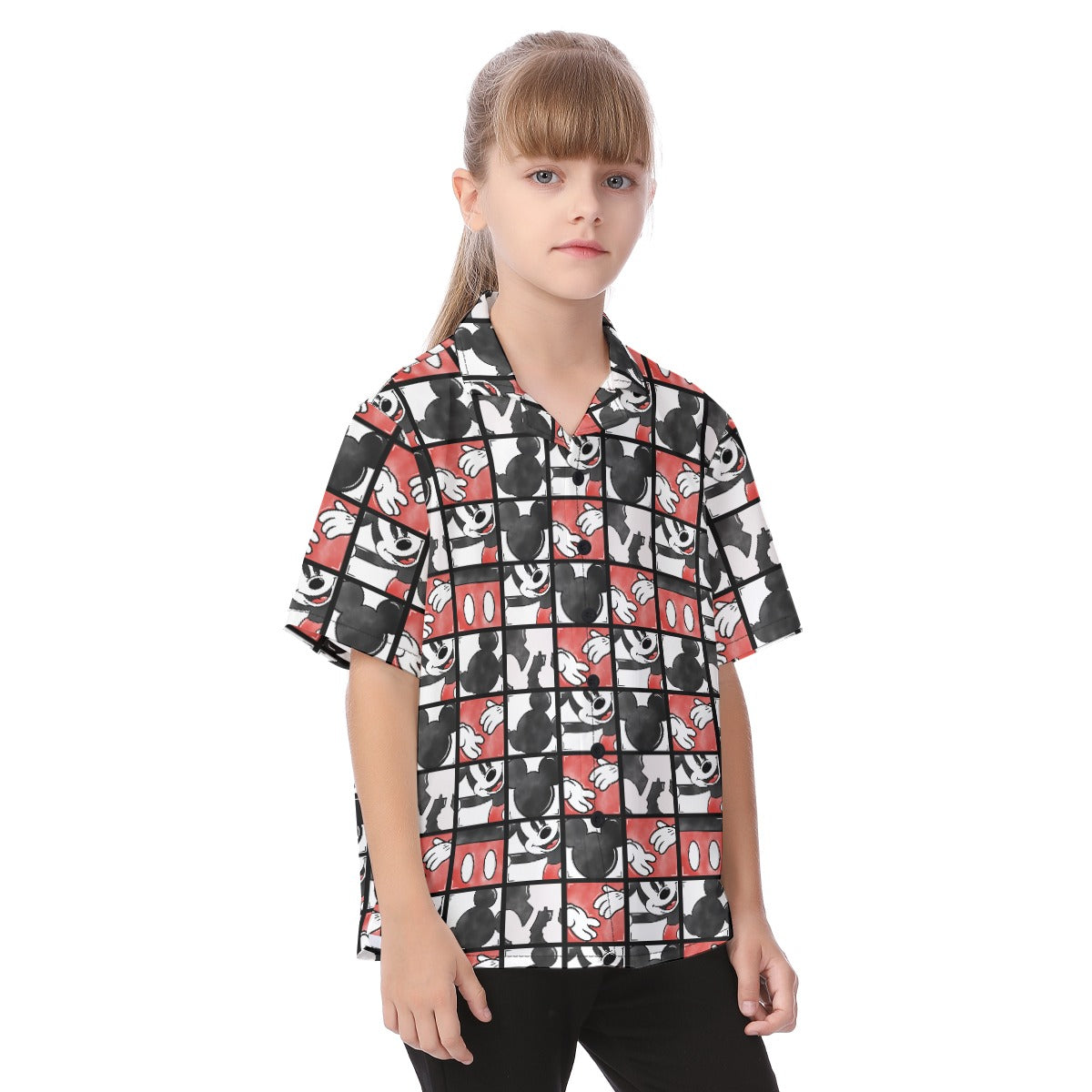 Mouse Block Party - Kid's Hawaiian Button Up Shirt