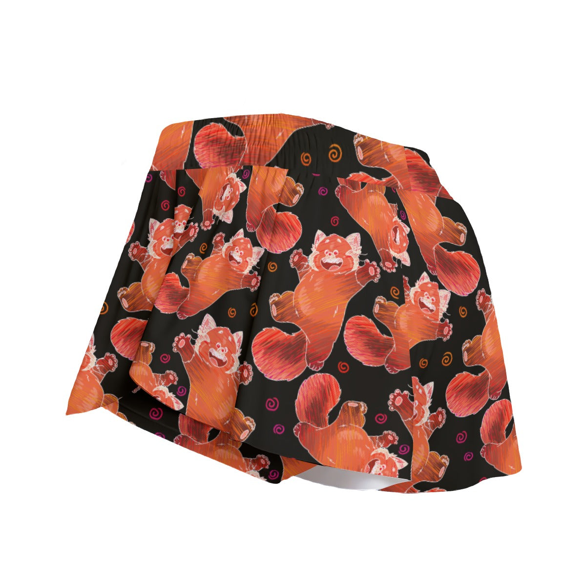 Scribbly Red Panda - Women's Flowy Pocket Shorts