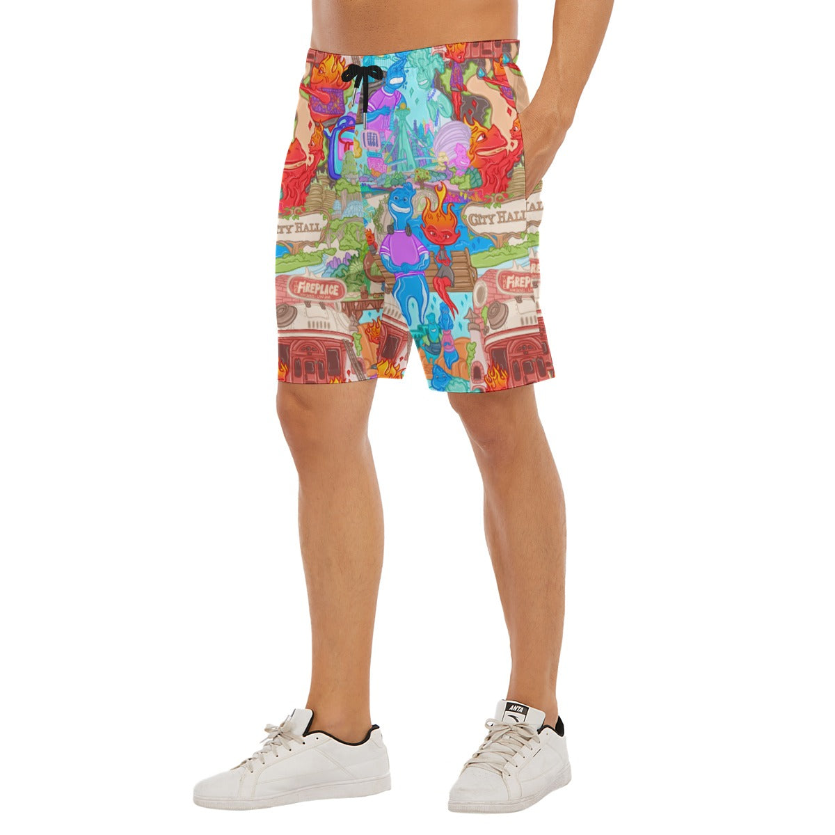 Element City Scene Collage - Men’s Pocket Beach Shorts