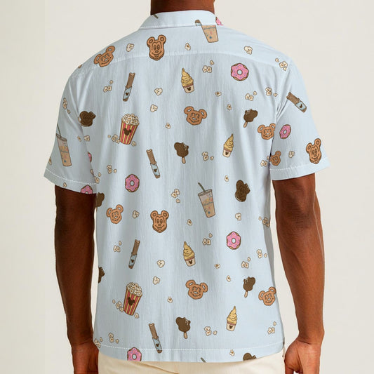 Minimal Snackcore - Men’s Cotton-Rich Button Up Shirt