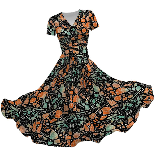 Showgirl Era Icons - Women's V-Neck Ruched Midi Dress
