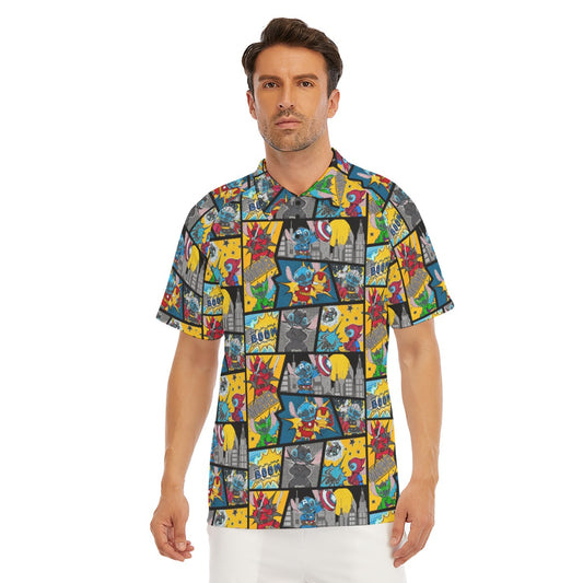 Superhero Stitch - Comic Action - Men's Polo Shirt