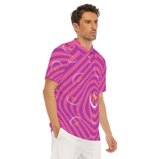 Whimsical Grinning Stripes - Men's Polo Shirt