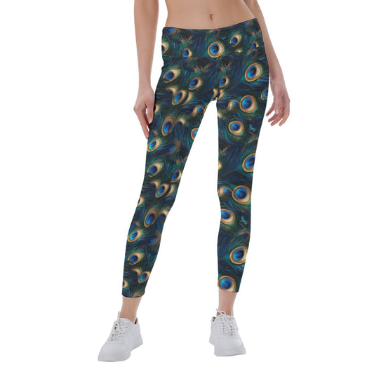 Animal Print - Peacock - Women's Yoga Leggings