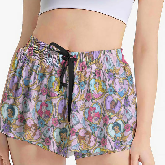 Tattoo Hearts Royal Icons - Women's Flowy Pocket Shorts