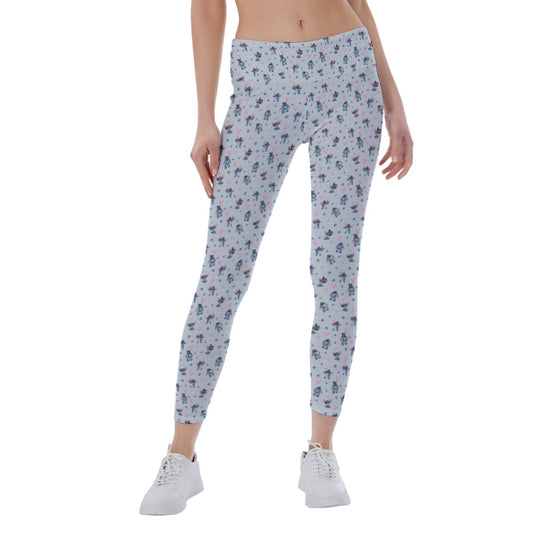Happy Blue Alien - Women's Yoga Leggings