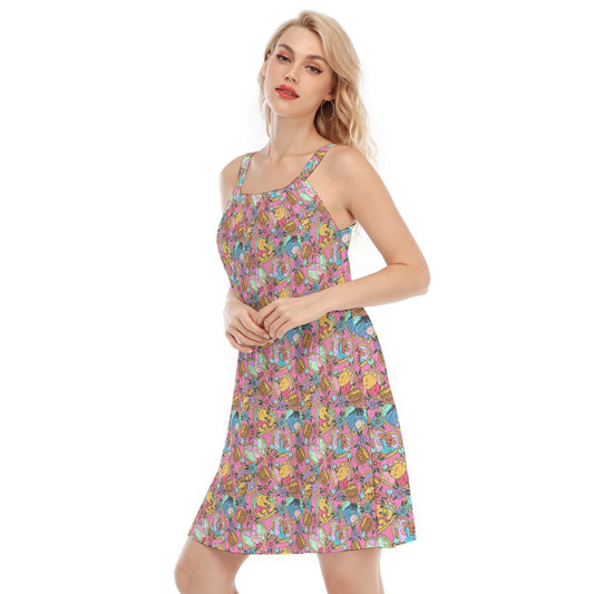 Tattoo Hearts Woodland Friends - Women’s Adjustable Sundress