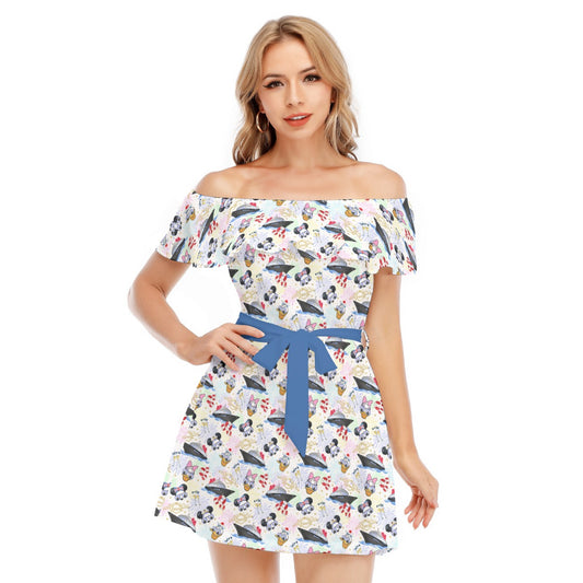 Wish Cruise Celebration - Women's Off-shoulder Ruffle Dress
