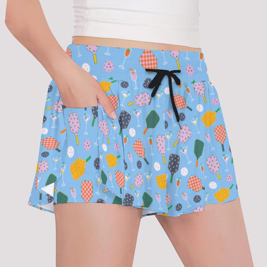 Pickleball and Cocktails - Girls’ Flowy Pocket Shorts