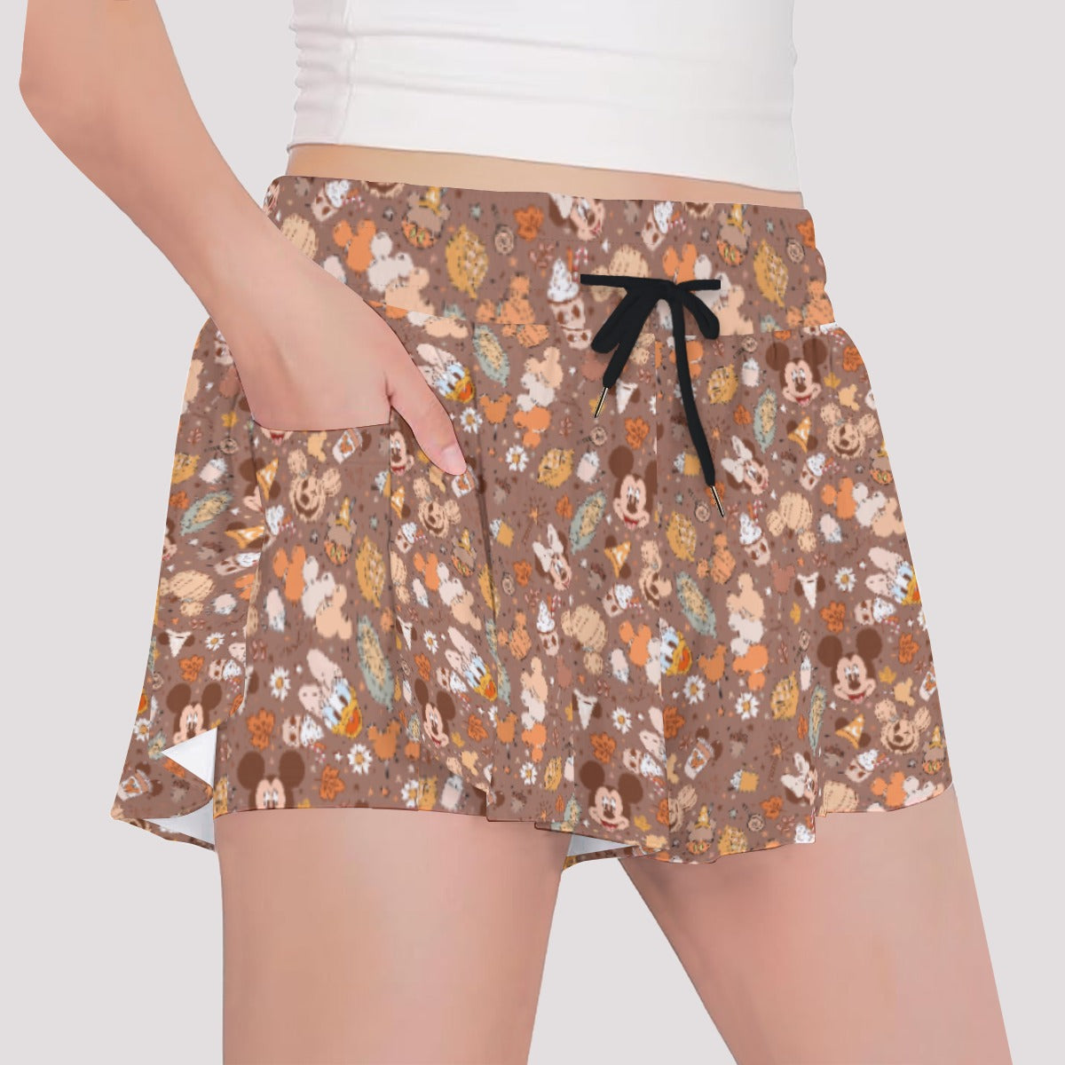 Pumpkin Spice Friends FallFall - Girls’ Flowy Pocket Shorts