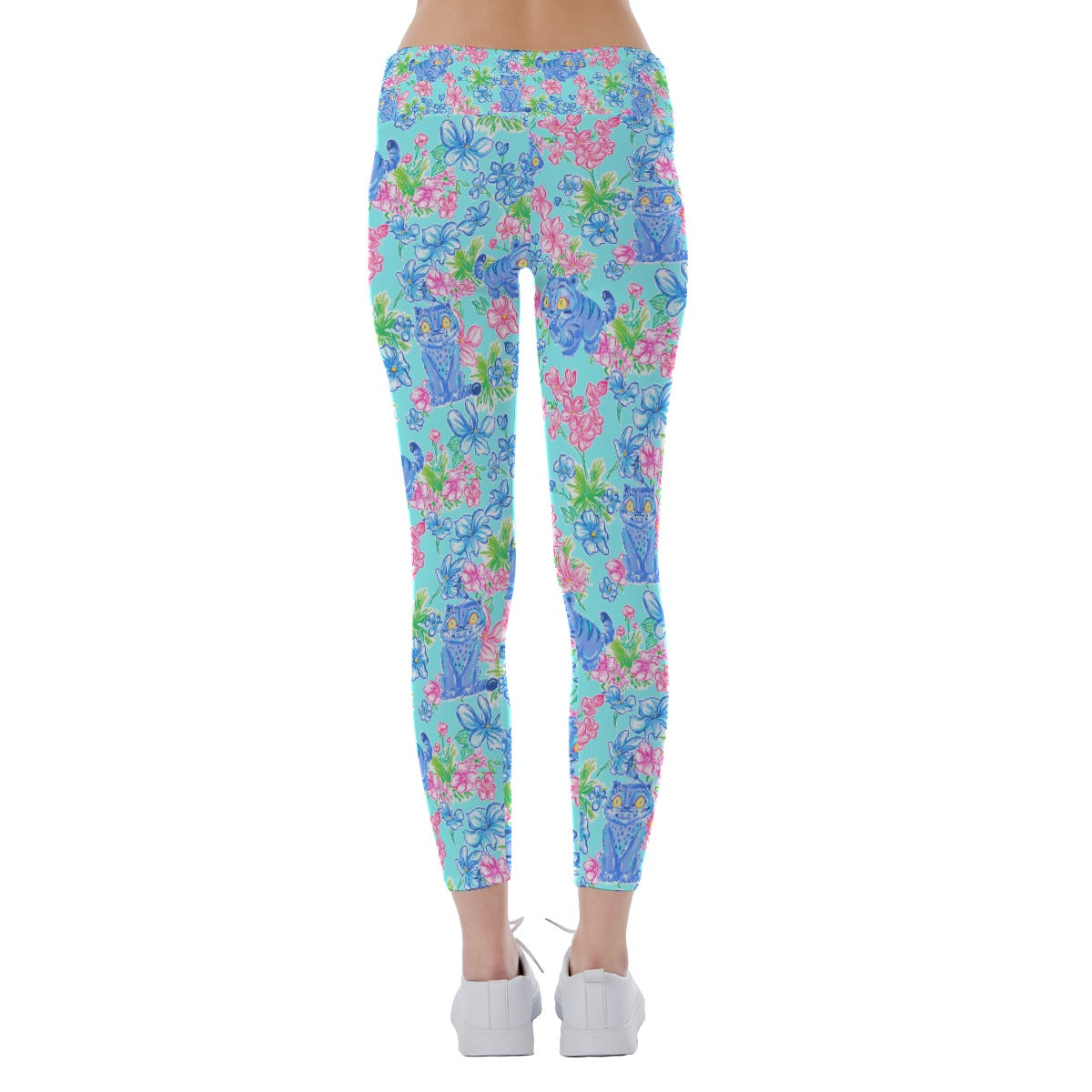 Derpy Tiger Blooms - Women's Yoga Leggings