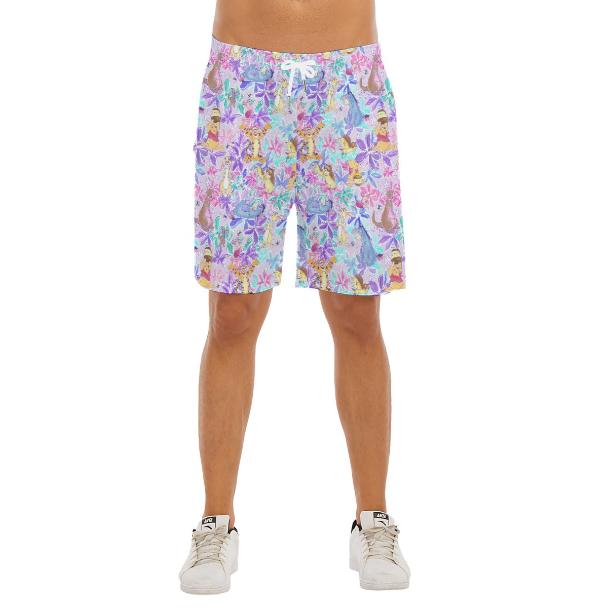 Storybook Friends in Bloom - Men’s Pocket Beach Shorts
