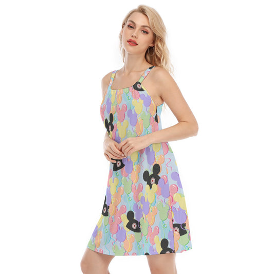 Pastel Mouse Ear Balloons - Women’s Adjustable Sundress