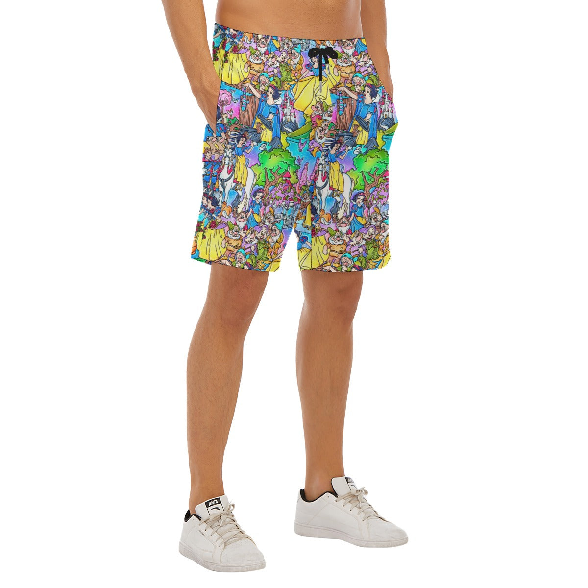 Fairest Princess Storybook Scenes - Men’s Pocket Beach Shorts