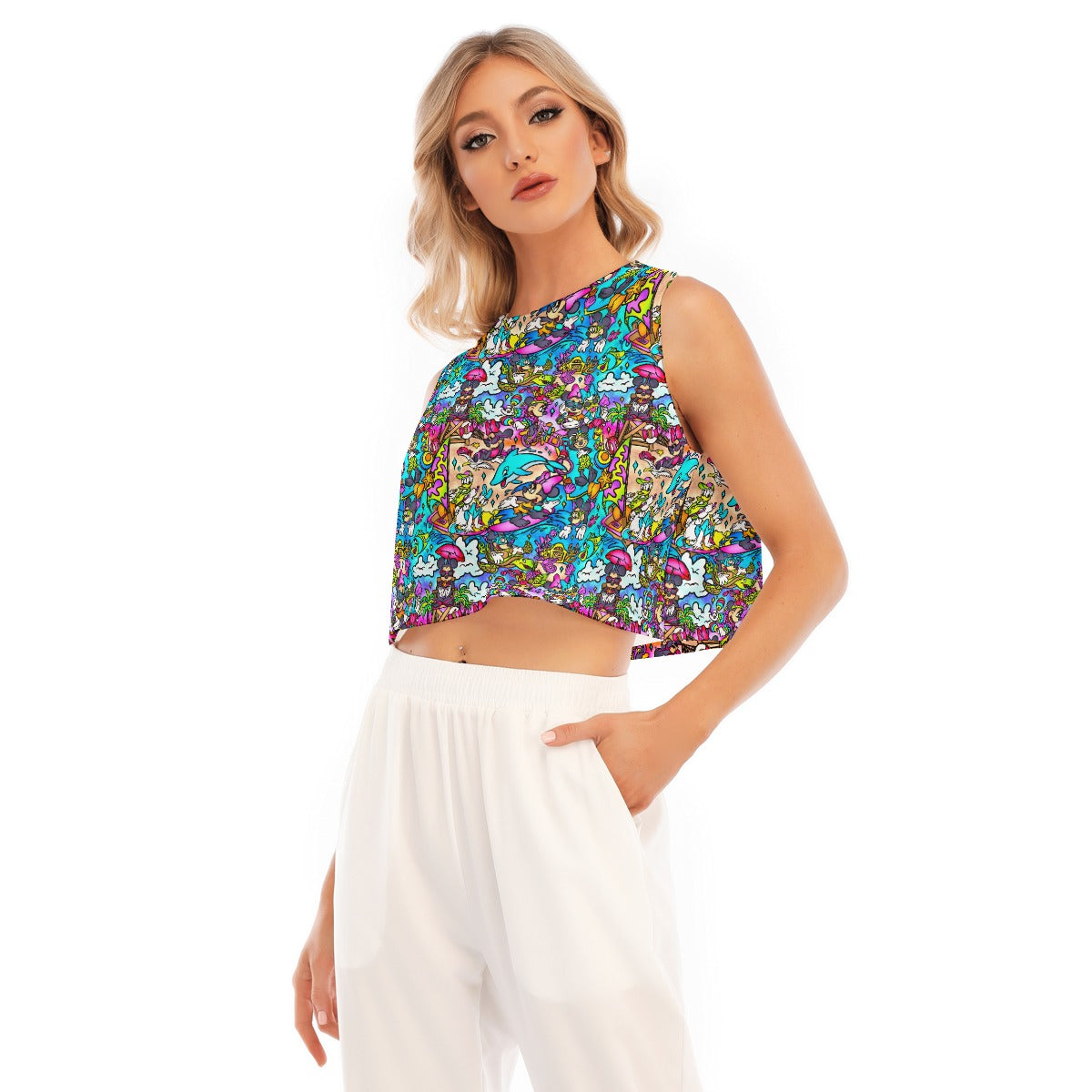 Island Beach Bash - Women’s Sleeveless Cropped Tee