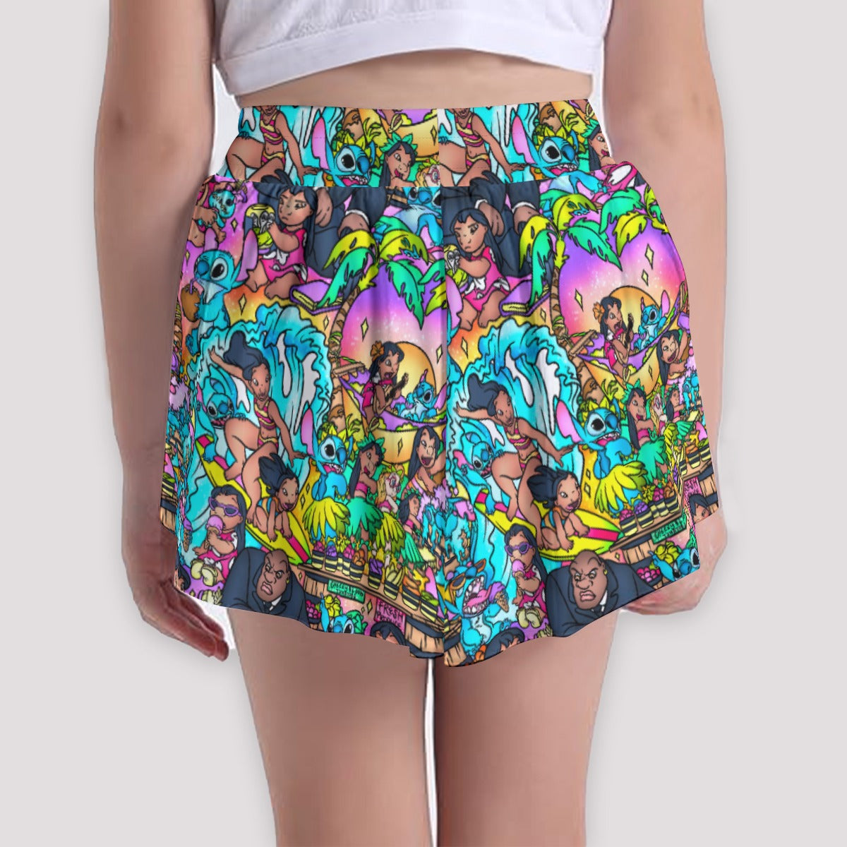 Ohana Island Storybook Scenes - Girls’ Flowy Pocket Shorts