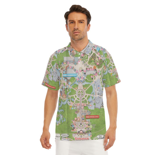 Vibrant Fantasy Park Map - Men's Polo Shirt