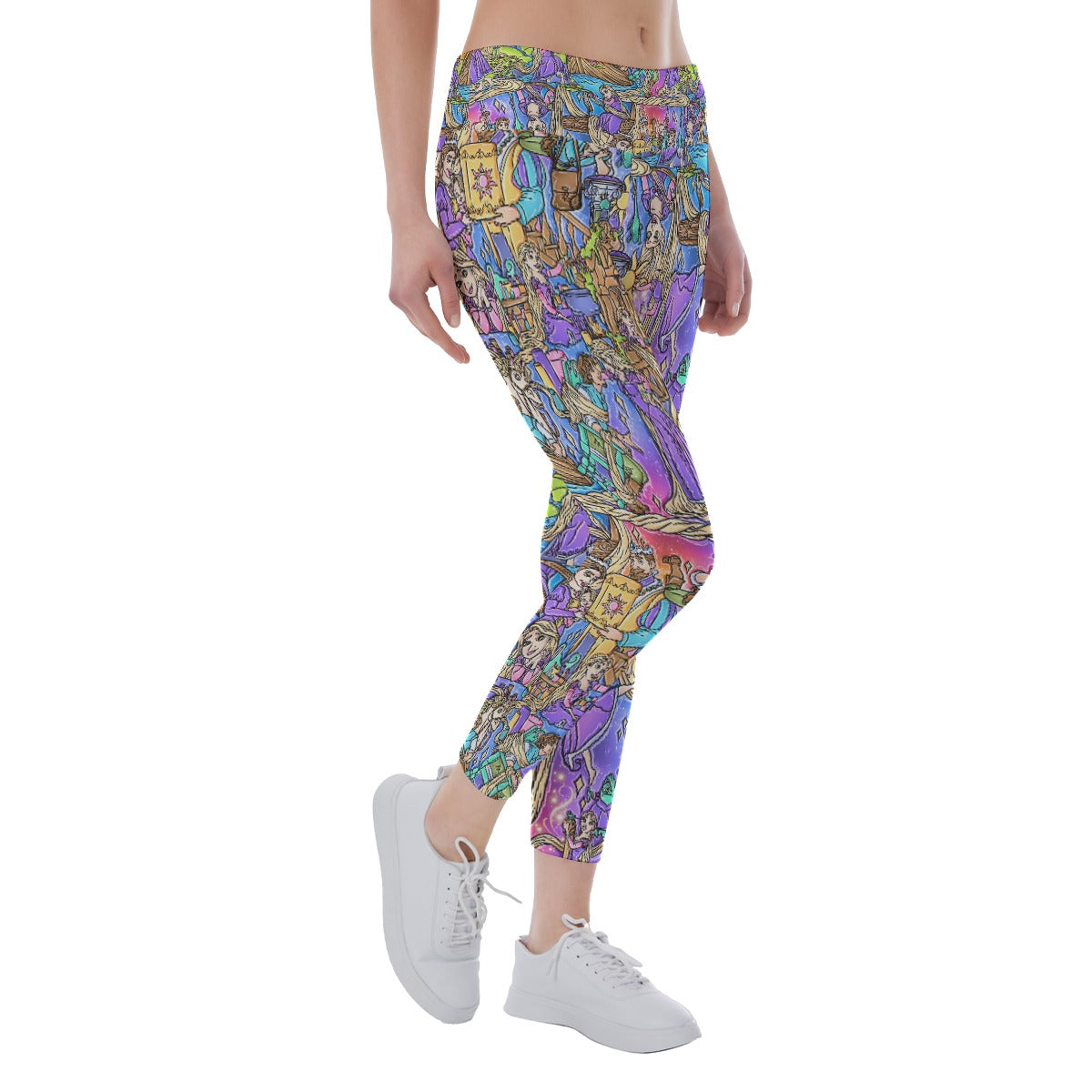 Golden Hair Storybook Scenes - Women's Yoga Leggings