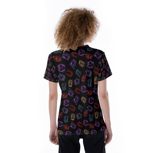 Villain Silhouettes Sparkle - Women's Short Sleeve V-Neck T-Shirt