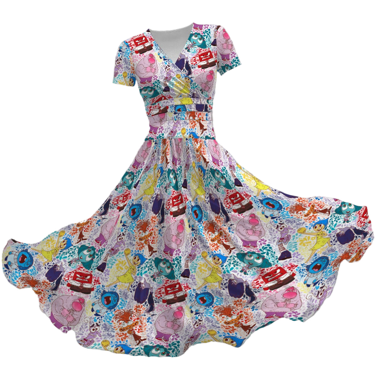 Floral Emotions - Women's V-Neck Ruched Midi Dress