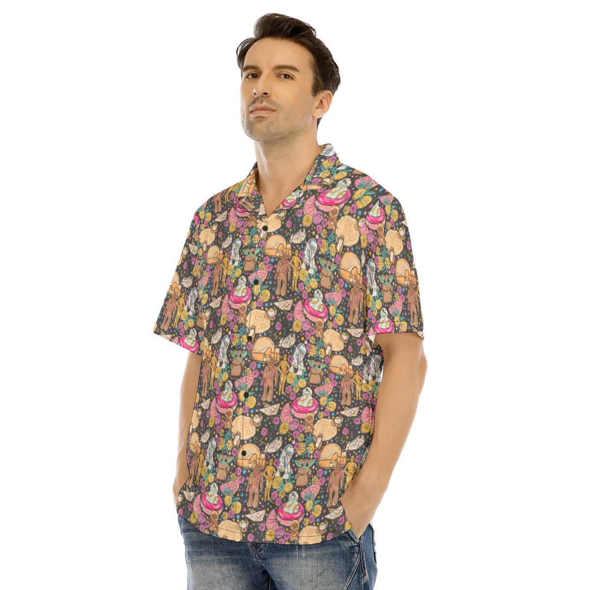 Tropical Space Squad - Men's Hawaiian Button Up Shirt