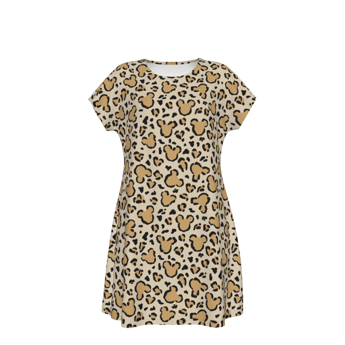 Mouse Ears Animal Print - Women's T-Shirt Dress